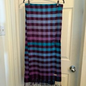 TNA Plaid Purple and Teal Scarf